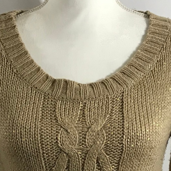 Mudd Tan & Gold Knit Sweater Top - Picture 3 of 7